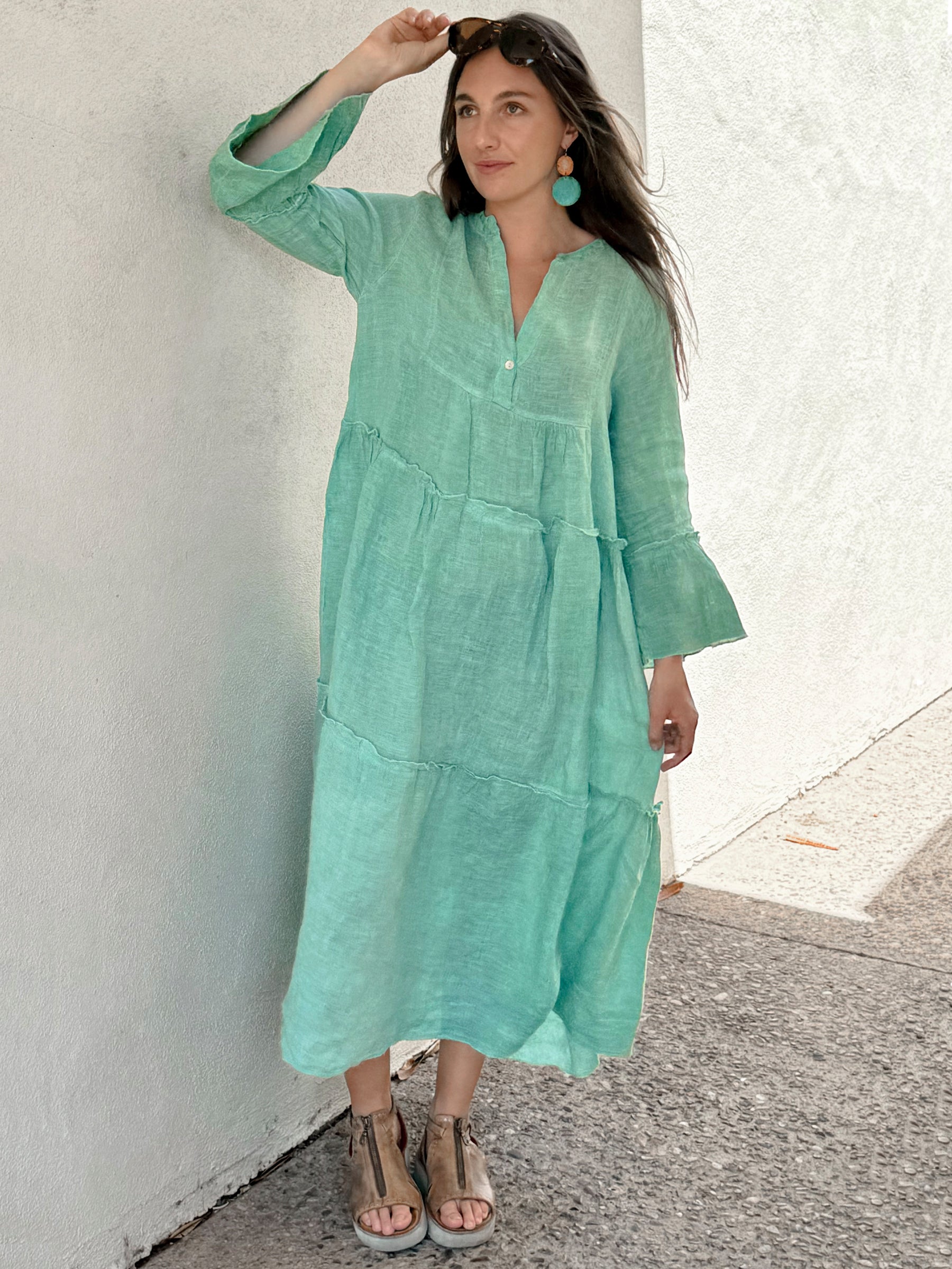 Adele Linen Dress in Gucci Color In a Relaxed and Refined Look Conscious Coterie Adele Linen Dress in Gucci Color In a Relaxed and Refined Look Conscious Coterie