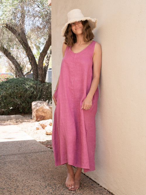 chinese dress ladies Highest Quality Linen Midi Dress Verona main image 1
