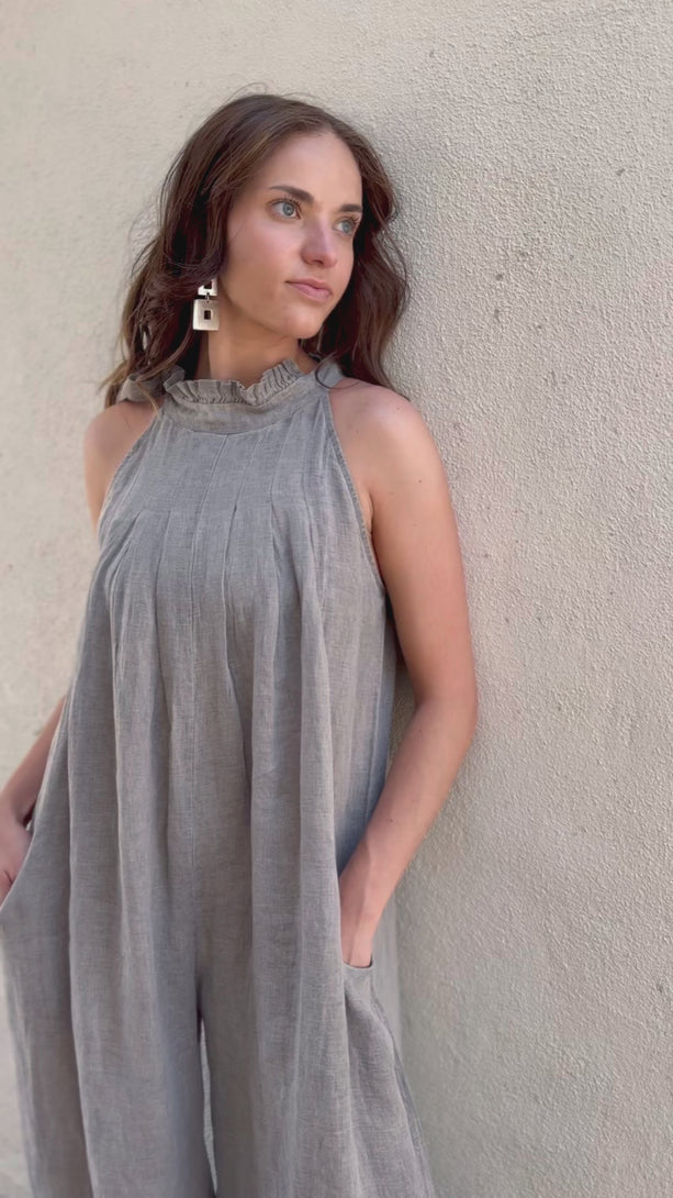 Product video for the Kristen Jumpsuit in Dark Brown by Conscious Coterie