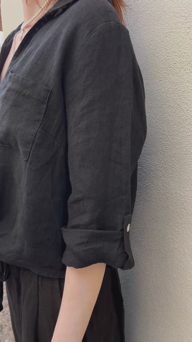 Conscious Coterie Jodi Top Black video of woman wearing top showing all views