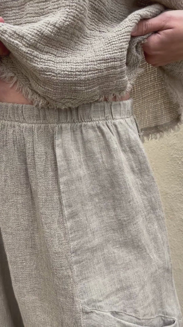 Conscious Coterie Michelle Pant Taupe video of pants on woman showing all angles