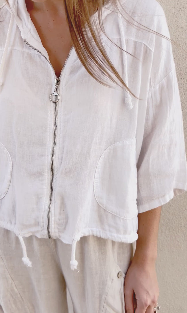 Product video for the Jade Jacket in white by Conscious Coterie